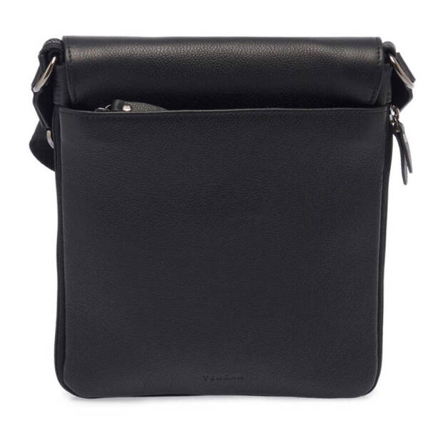 Siyah Hakiki Deri Unisex Çapraz Askılı Çanta - S1AC00021185-A6F - Tergan