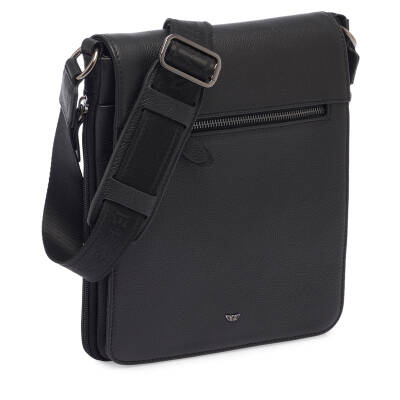 Siyah Deri Unisex Çapraz Askılı Çanta - S1AC00021185-A6F - 2