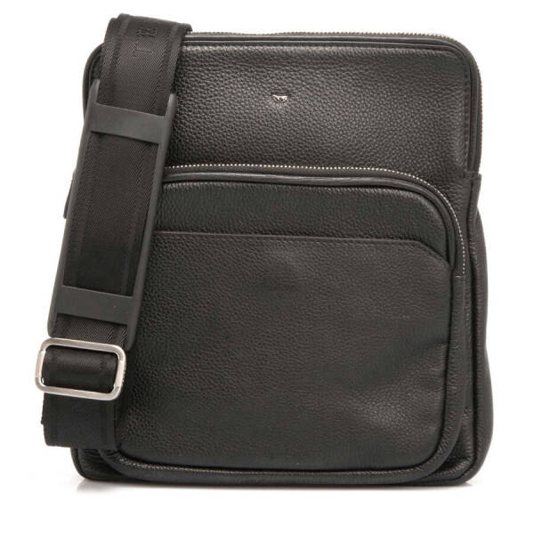 Siyah Hakiki Deri Unisex Çapraz Askılı Çanta - S1AC00021188-A6F - 1