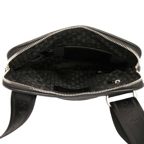 Siyah Hakiki Deri Unisex Çapraz Askılı Çanta - S1AC00021188-A6F - Tergan