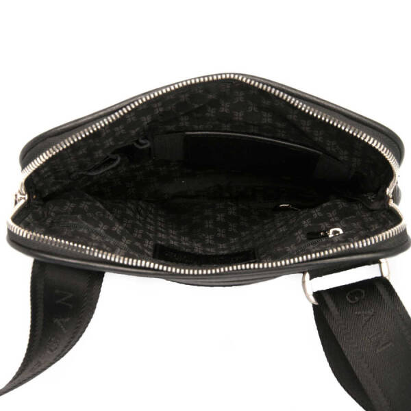 Siyah Hakiki Deri Unisex Çapraz Askılı Çanta - S1AC00021188-A6F - 4