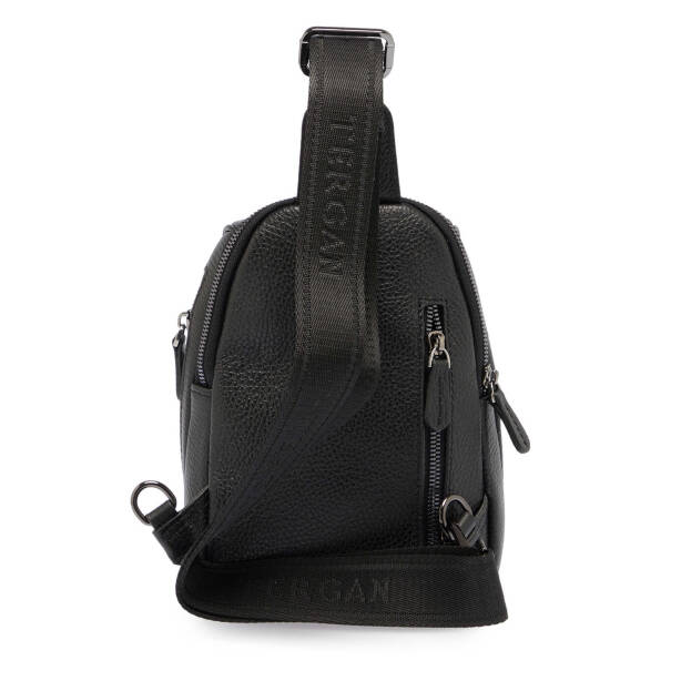 Siyah Hakiki Deri Unisex Çapraz Askılı Çanta - S1AC00021511-A41 - Tergan