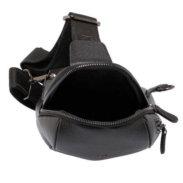 Siyah Hakiki Deri Unisex Çapraz Askılı Çanta - S1AC00021511-A41 - Tergan