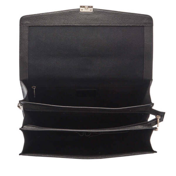 Siyah Hakiki Deri Unisex Evrak Çantası - S1EV00002906-A6F - 4