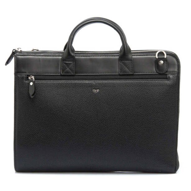 Siyah Hakiki Deri Unisex Evrak Çantası - S1EV00021218-D3H - Tergan