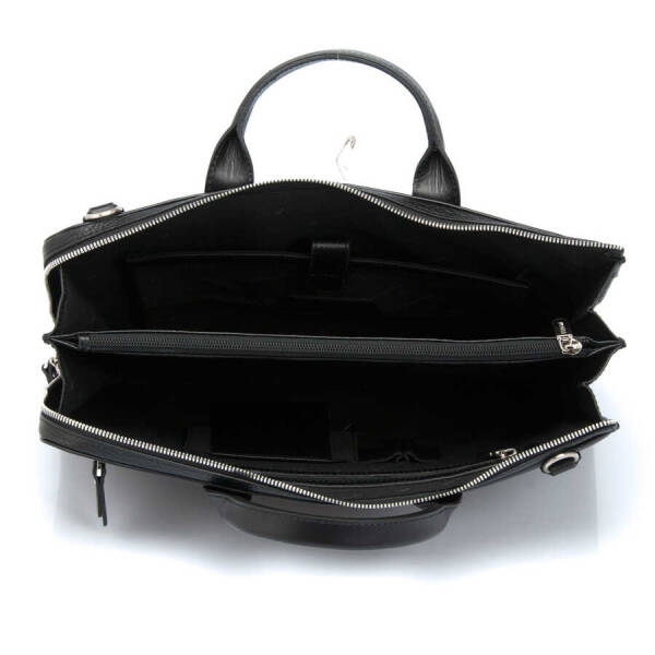 Siyah Hakiki Deri Unisex Evrak Çantası - S1EV00021218-D3H - 4