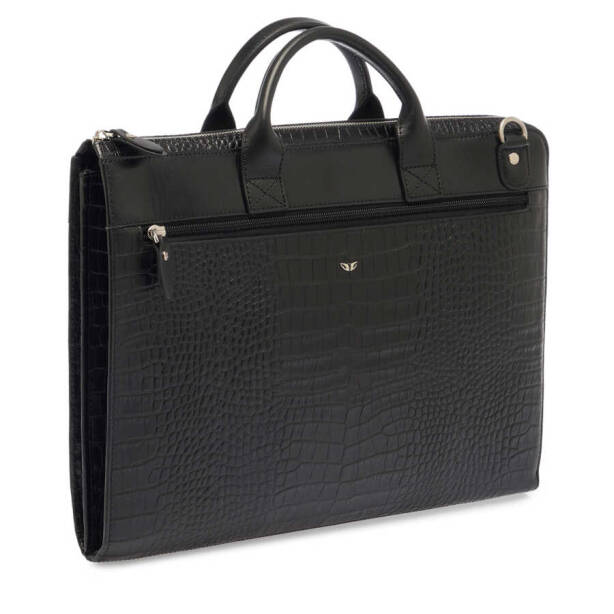 Siyah Hakiki Deri Unisex Evrak Çantası - S1EV00021218-I5C - Tergan