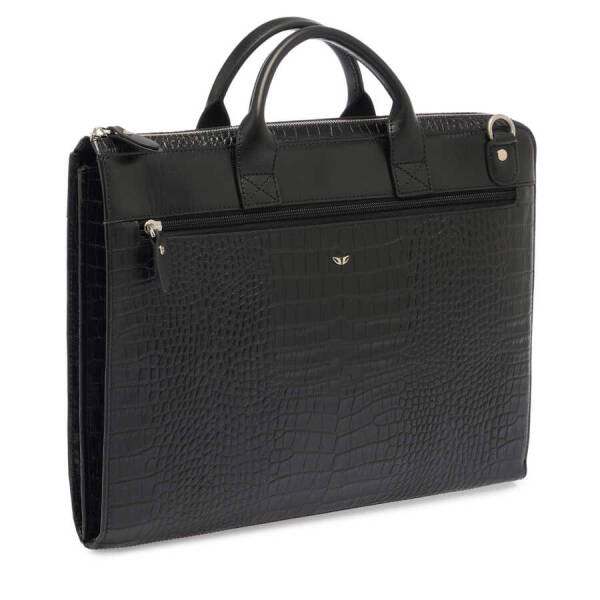 Siyah Hakiki Deri Unisex Evrak Çantası - S1EV00021218-I5C - 2