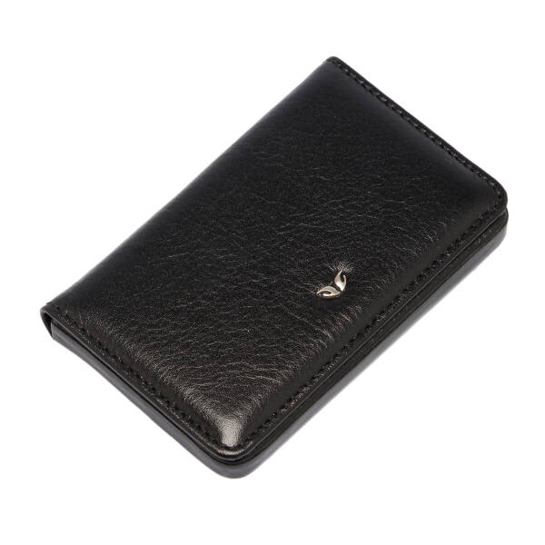 Siyah Deri Unisex Kart Vizitlik - S1KV00001546-A97 - 1