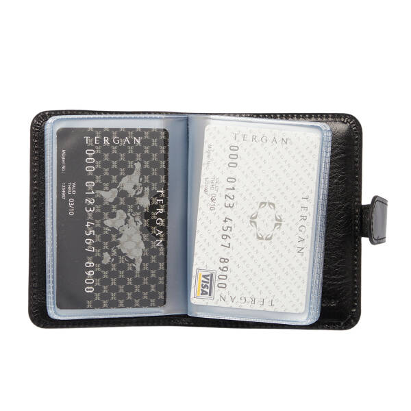 Siyah Deri Unisex Kredi Kartlık - S1KK00001210-B06 - 2