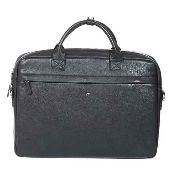 Siyah Hakiki Deri Unisex Laptop Çantası - S1LC00002897-A41 - Tergan