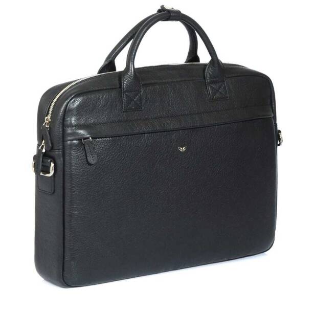 Siyah Hakiki Deri Unisex Laptop Çantası - S1LC00002897-A41 - Tergan