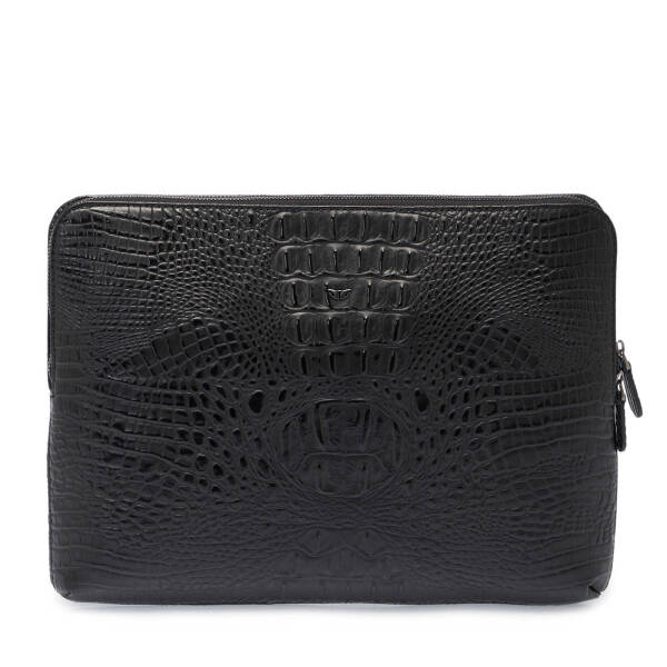Siyah Hakiki Deri Unisex Laptop Çantası - S1LC00002951-A03 - 1