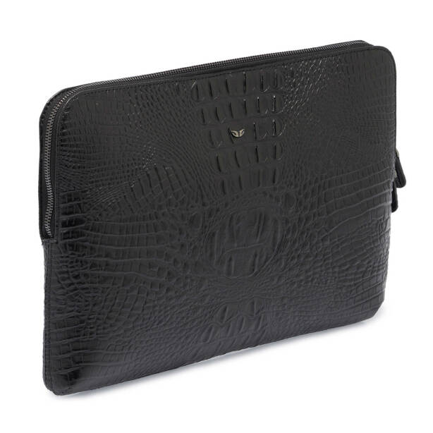 Siyah Hakiki Deri Unisex Laptop Çantası - S1LC00002951-A03 - Tergan