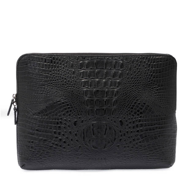 Siyah Hakiki Deri Unisex Laptop Çantası - S1LC00002951-A03 - Tergan