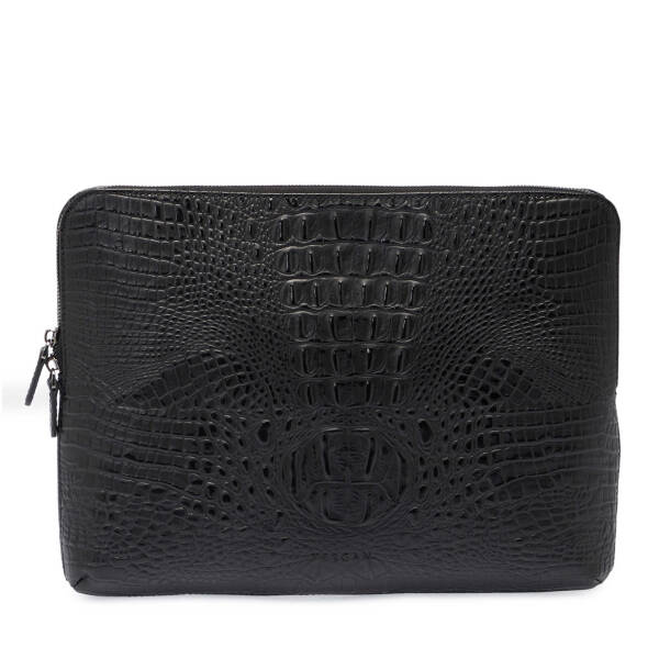 Siyah Hakiki Deri Unisex Laptop Çantası - S1LC00002951-A03 - 3