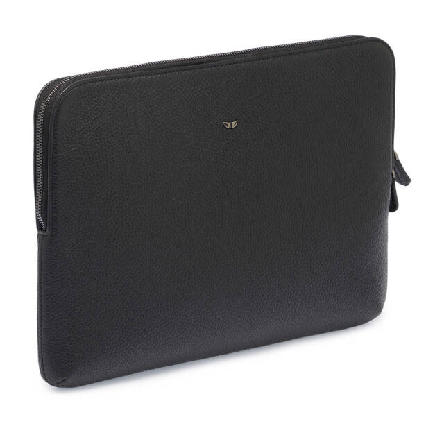 Siyah Hakiki Deri Unisex Laptop Çantası - S1LC00002951-A41 - Tergan