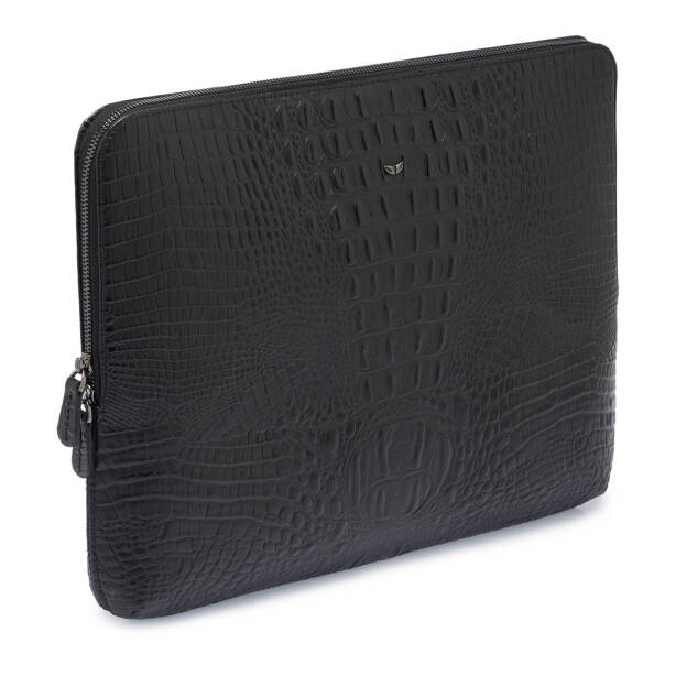 Siyah Hakiki Deri Unisex Laptop Çantası - S1LC00002952-A03 - Tergan
