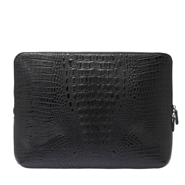 Siyah Hakiki Deri Unisex Laptop Çantası - S1LC00002952-A03 - Tergan