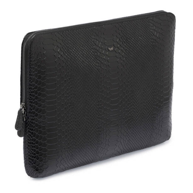 Siyah Hakiki Deri Unisex Laptop Çantası - S1LC00002952-B61 - Tergan