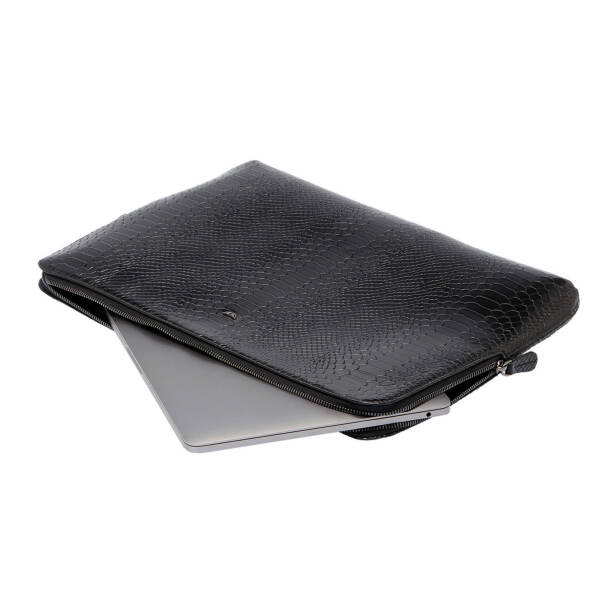 Siyah Hakiki Deri Unisex Laptop Çantası - S1LC00002952-B61 - Tergan