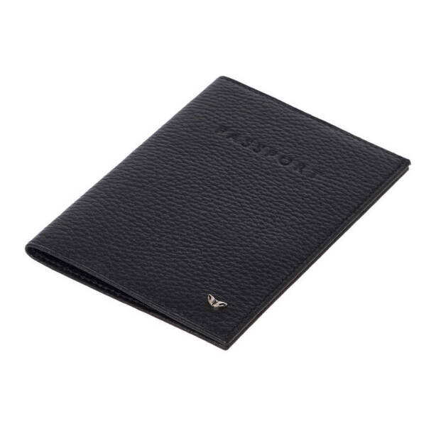 Siyah Hakiki Deri Unisex Pasaportluk - S1PS00001200-A41 - 1