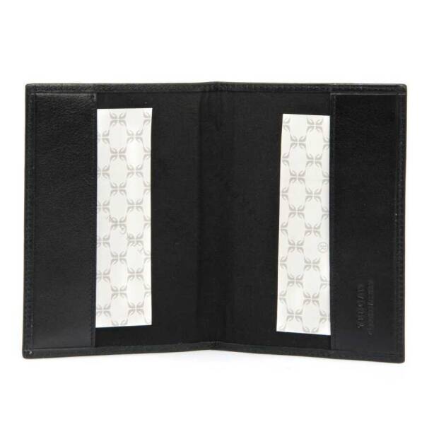 Siyah Hakiki Deri Unisex Pasaportluk - S1PS00001200-B06 - Tergan