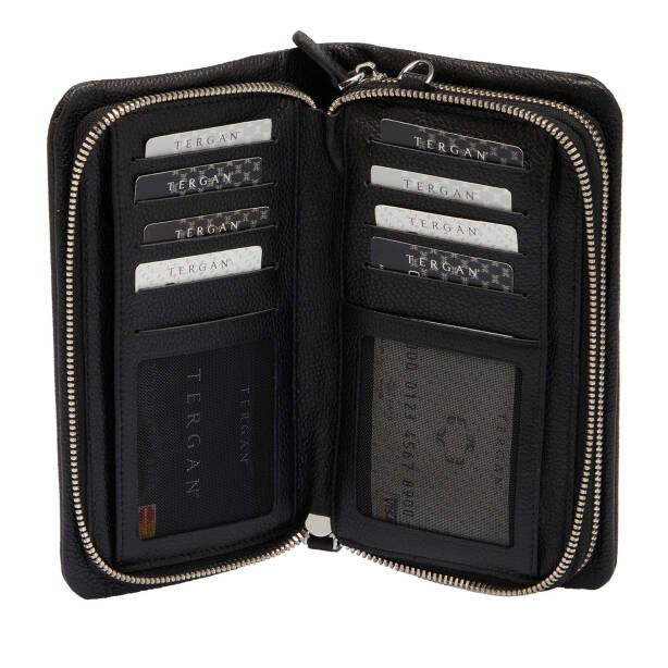 Siyah Hakiki Deri Unisex Portföy Çantası - S1PC00002197-A41 - 4