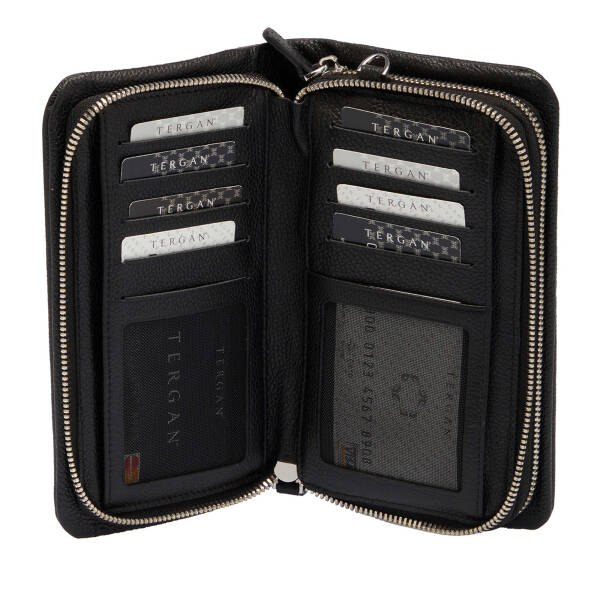 Siyah Hakiki Deri Unisex Portföy Çantası - S1PC00002197-A41 - 4