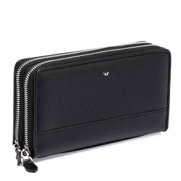 Siyah Hakiki Deri Unisex Portföy Çantası - S1PC00021396-S3J - Tergan