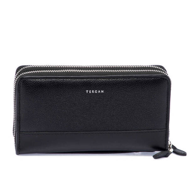 Siyah Hakiki Deri Unisex Portföy Çantası - S1PC00021396-S3J - Tergan