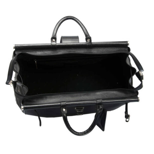 Siyah Hakiki Deri Unisex Seyahat Çantası - S1SC00002508-A97 - 4