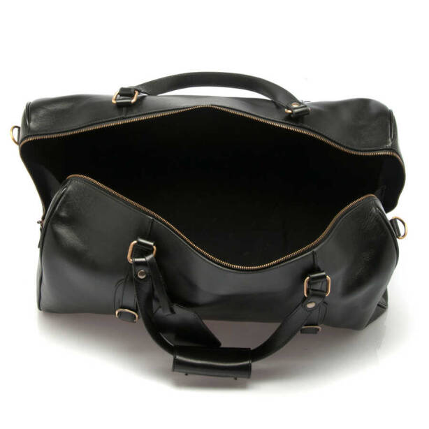 Siyah Deri Unisex Seyahat Çantası - S1SC00002573-A97 - 4