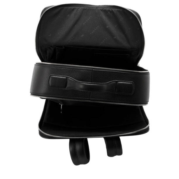 Siyah Hakiki Deri Unisex Sırt Çantası - S1SR00021454-A41 - Tergan