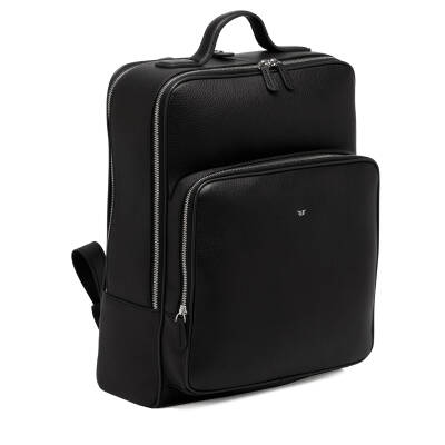 Siyah Deri Unisex Sırt Çantası - S1SR00021454-A41 - 2