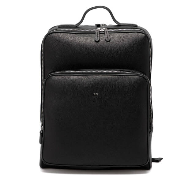 Siyah Hakiki Deri Unisex Sırt Çantası - S1SR00021454-A41 - Tergan