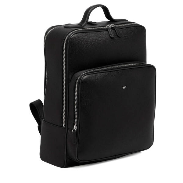 Siyah Hakiki Deri Unisex Sırt Çantası - S1SR00021454-A41 - 2