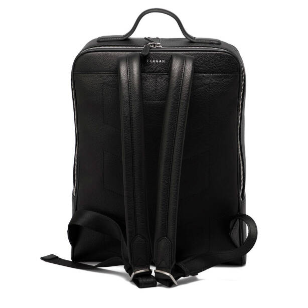 Siyah Hakiki Deri Unisex Sırt Çantası - S1SR00021454-A41 - Tergan
