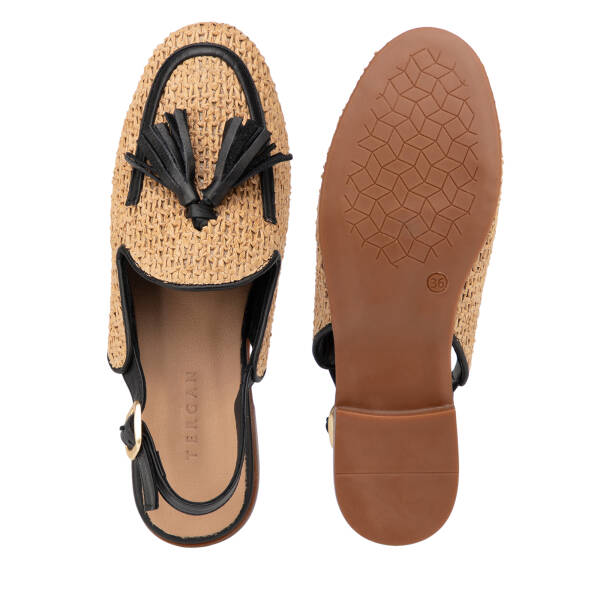 Siyah Deri-Vegan Kadın Babet - K26Y1BB68630-V1S - 6