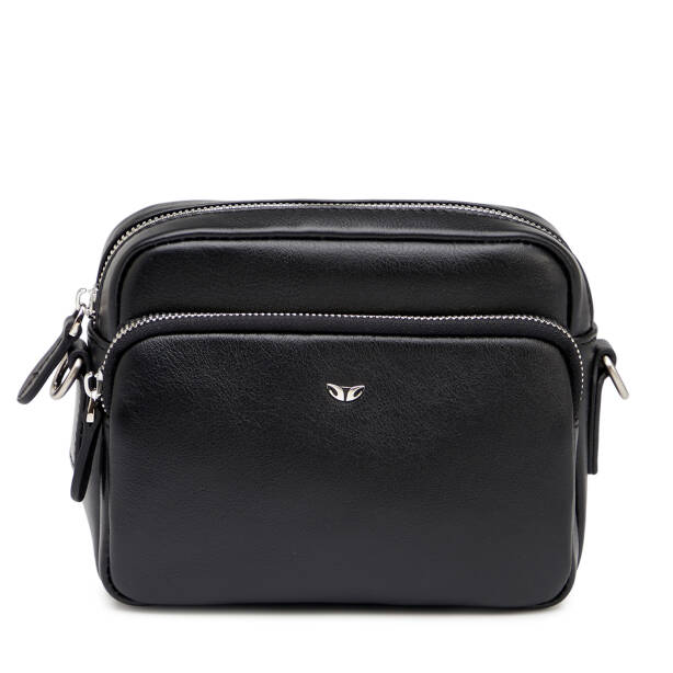 Siyah Hakiki Deri Erkek Çapraz Askılı Çanta - S1AC00021542-A85 