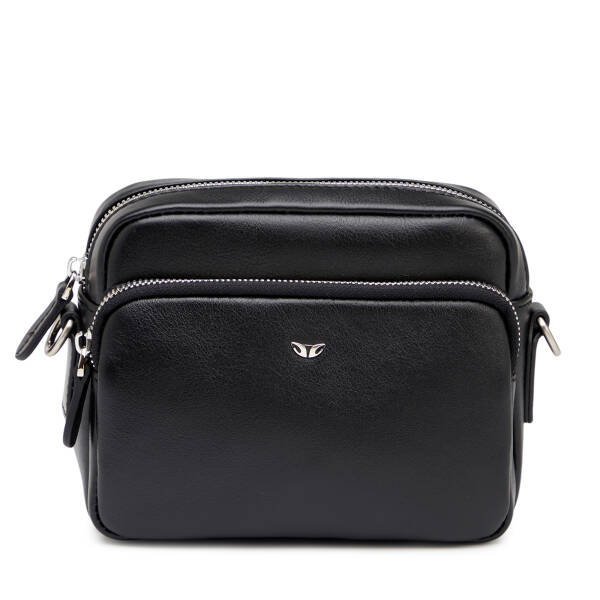 Siyah Hakiki Deri Erkek Çapraz Askılı Çanta - S1AC00021542-A85 - 1