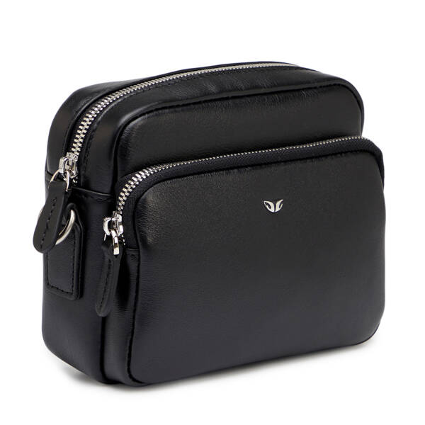 Siyah Hakiki Deri Erkek Çapraz Askılı Çanta - S1AC00021542-A85 - 2