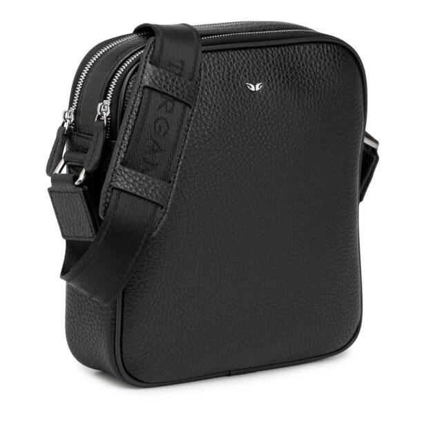 Siyah Hakiki Deri Erkek Çapraz Askılı Çanta - S1AC00021543-V5N - 2