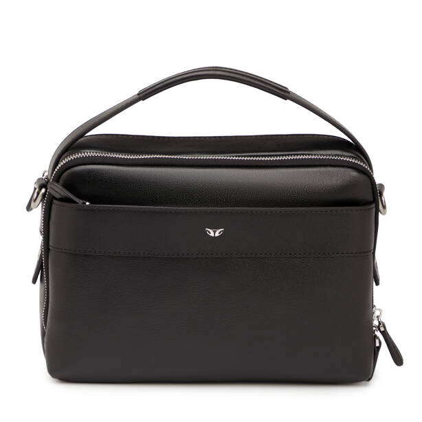 Siyah Hakiki Deri Erkek Çapraz Askılı Çanta - S1AC00021545-A85 