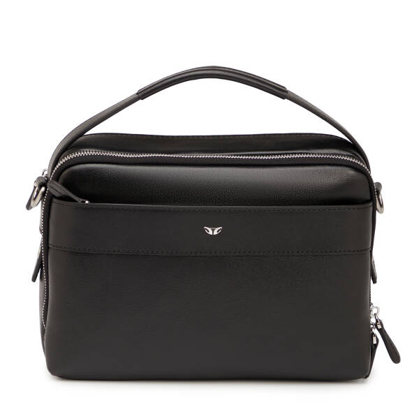 Siyah Hakiki Deri Erkek Çapraz Askılı Çanta - S1AC00021545-A85 - 1