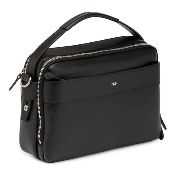 Siyah Hakiki Deri Erkek Çapraz Askılı Çanta - S1AC00021545-A85 - 2