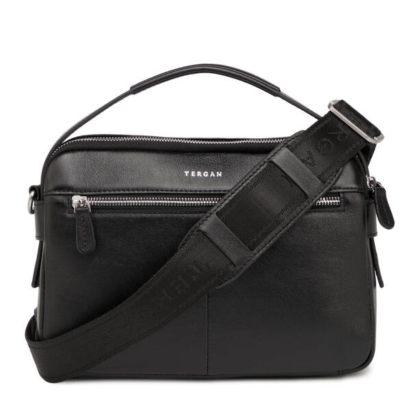 Siyah Hakiki Deri Erkek Çapraz Askılı Çanta - S1AC00021545-A85 - 3