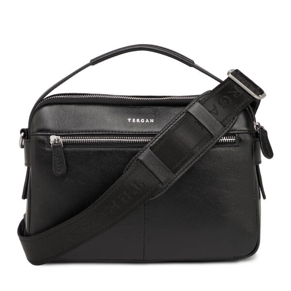 Siyah Hakiki Deri Erkek Çapraz Askılı Çanta - S1AC00021545-A85 - 3