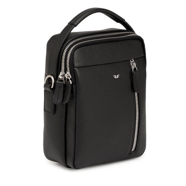 Siyah Hakiki Deri Erkek Çapraz Askılı Çanta - S1AC00021551-A6F - 2