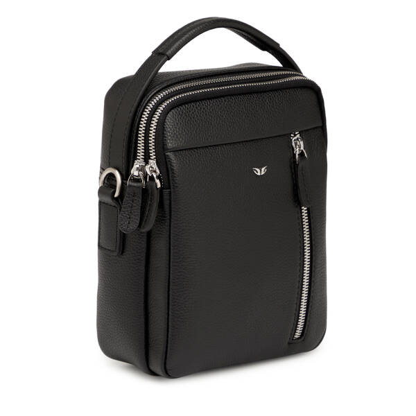 Siyah Hakiki Deri Erkek Çapraz Askılı Çanta - S1AC00021551-A6F - 2